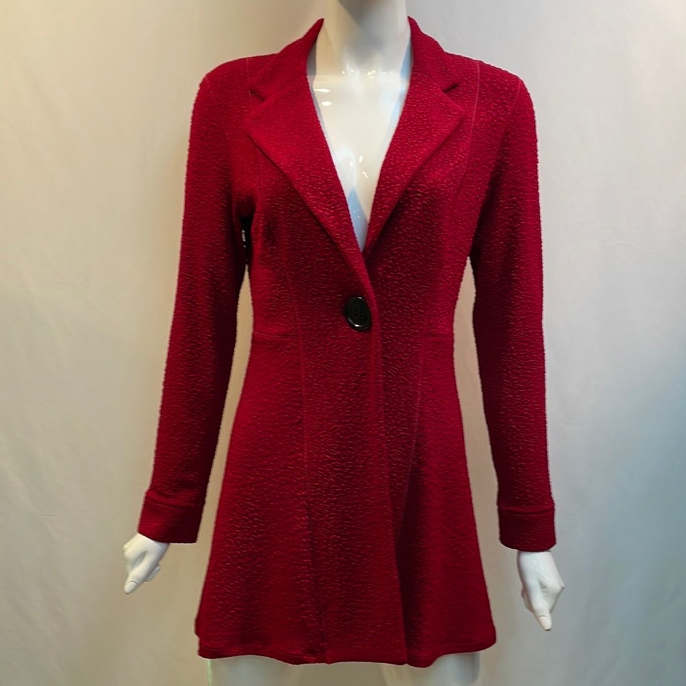 EVA VARRO L/SL EMPIRE WAIST JACKET CLARET PEBBLES